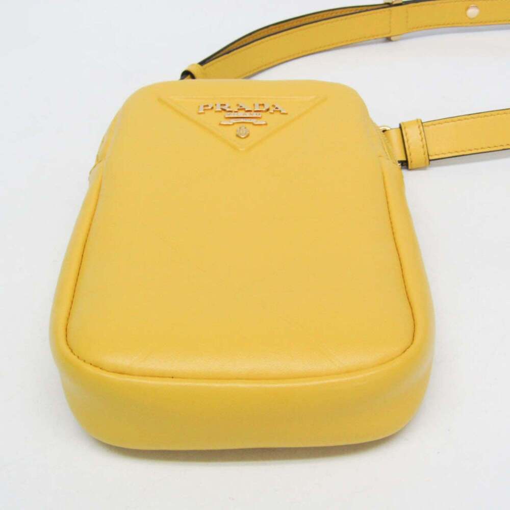 PRADA Yellow Leather Shoulder Bag - Picture 5 of 10